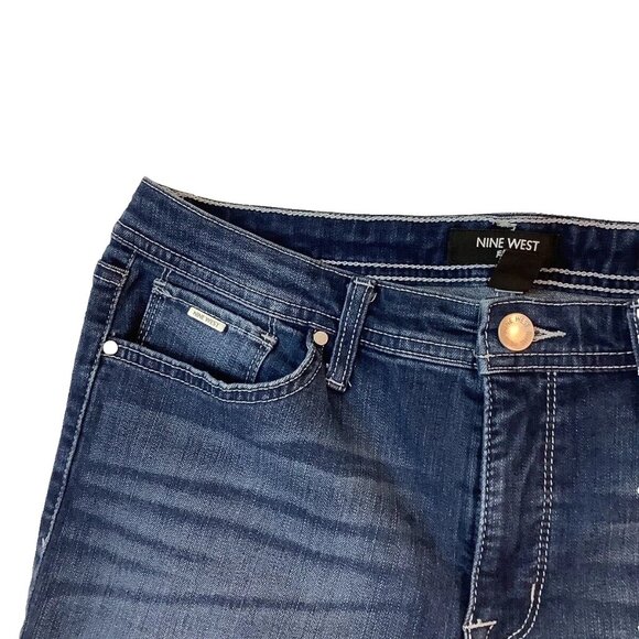 Nine West Taylor Cuffed Capri Blue Jeans Women's Size Missy 10 - Picture 10 of 13